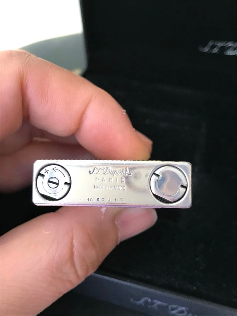 専用です　　　快音キーン　デュポンガスライター　シルバー　ストライプ　ライン２s