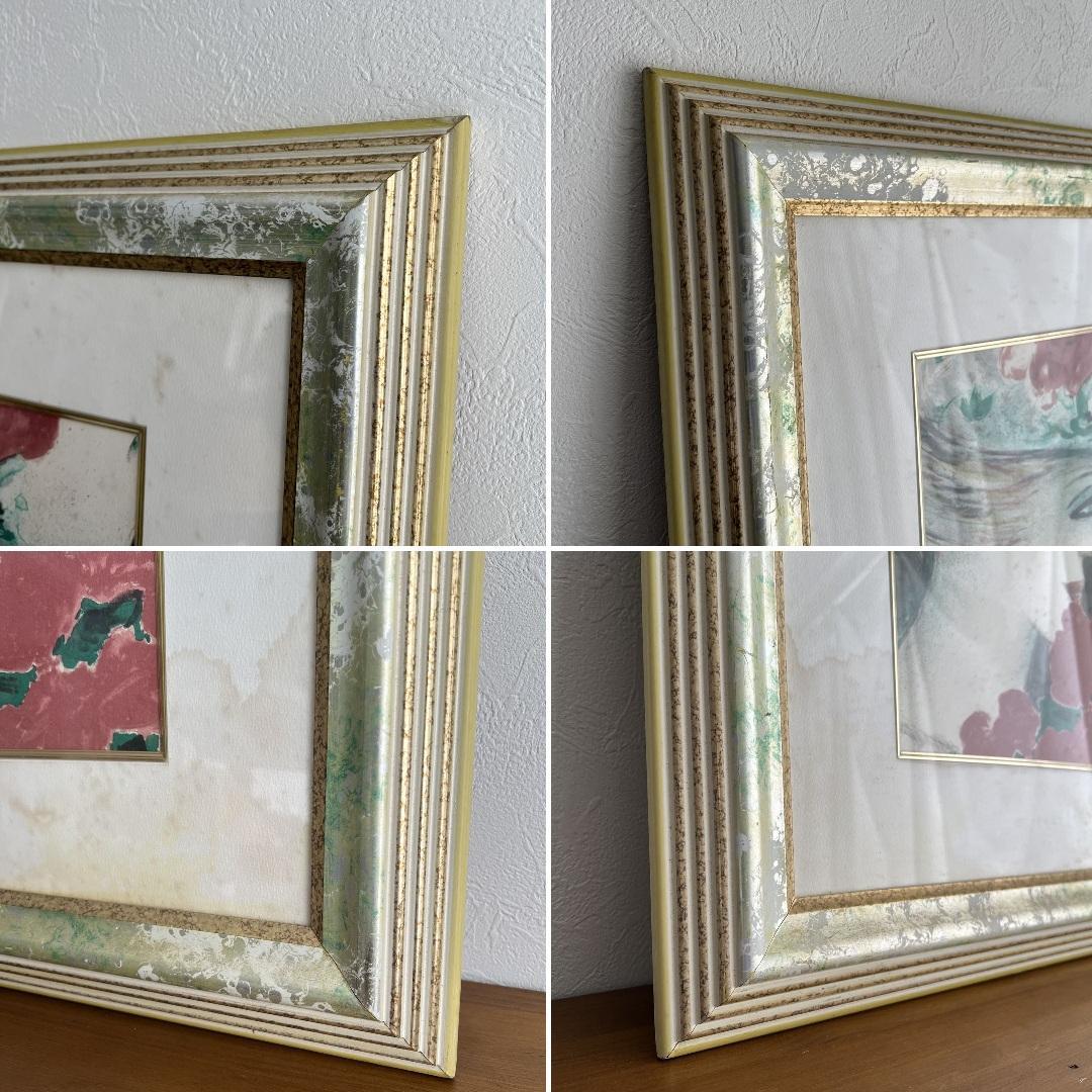 k216r120 フランス画壇の巨匠カシニョール 額装「バラとプロフィール