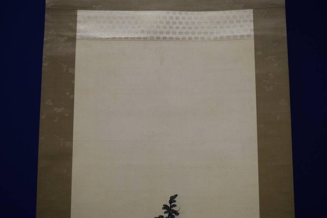 真作/前川文嶺/桜花山水図/絹表装/布袋屋掛軸HG-487 美術