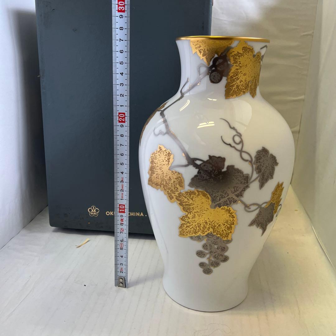 ☆大倉陶園/オールドノリタケ/花瓶/瑠璃/葡萄紋/花生/壺/金彩//陶磁器