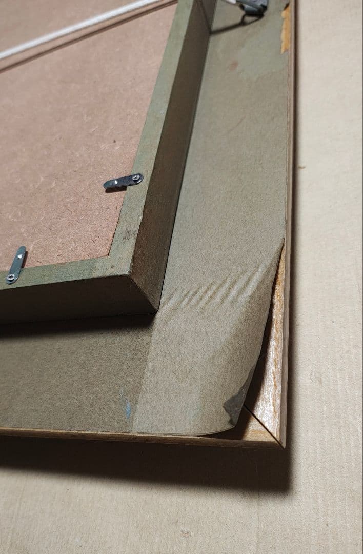 旅館装飾 F30号 大型 額縁 油絵 温泉街 昭和レトロ 店舗什器