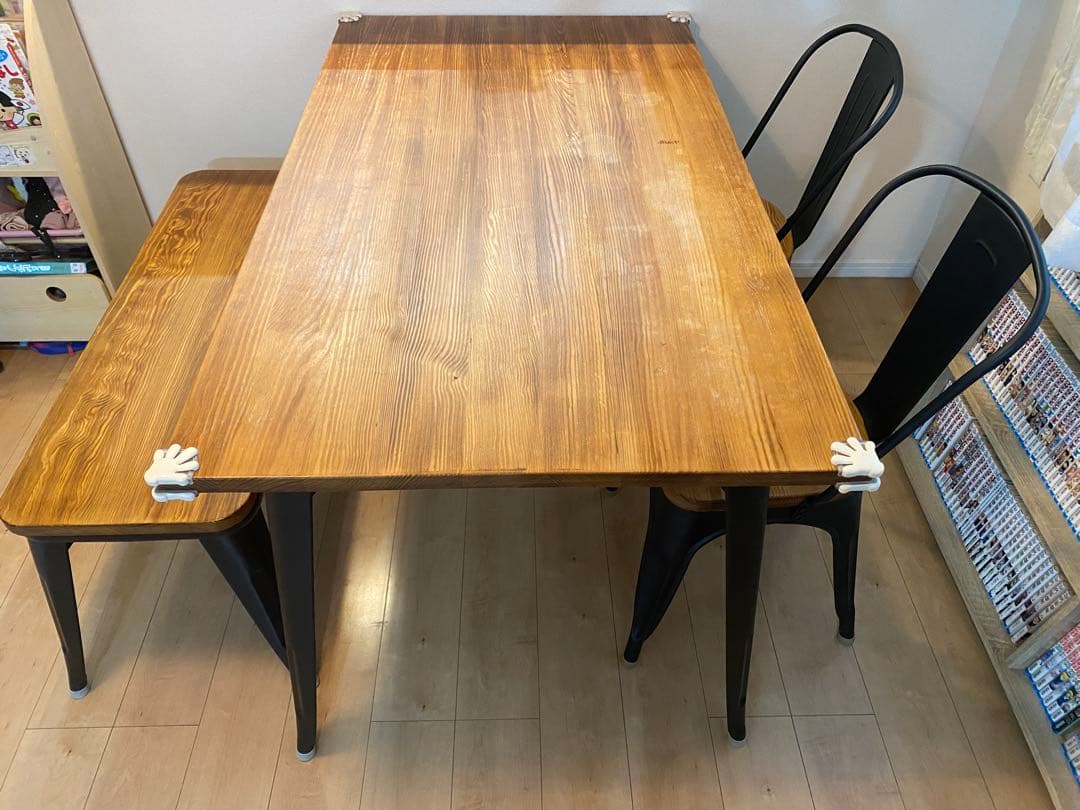 【引取限定】LOWYA ダイニングテーブル ベンチ/チェアセット 定価4.8万