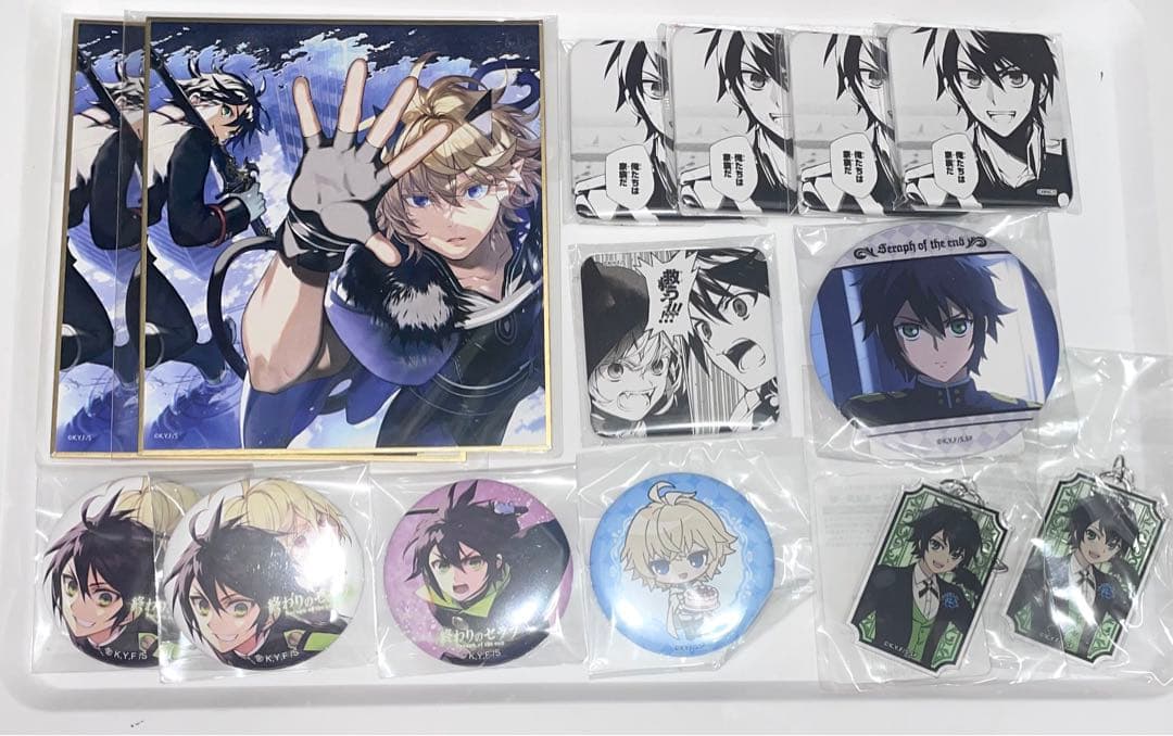 終わりのセラフ 百夜ミカエラ 優一郎 缶バッジ 色紙 アクキー