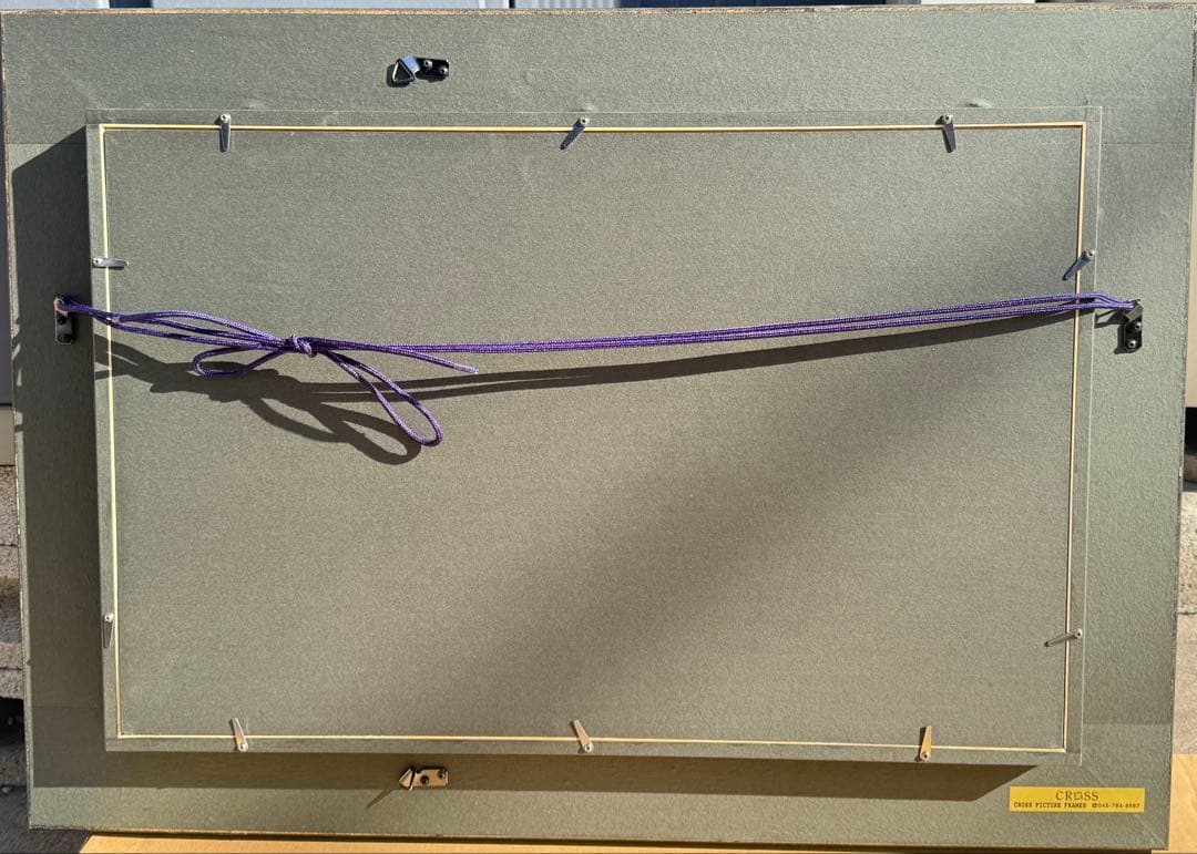 M10サイズ高級な黒い木製油彩額縁 前面ガラス＆黄色袋＆供箱付き倉庫①1/6