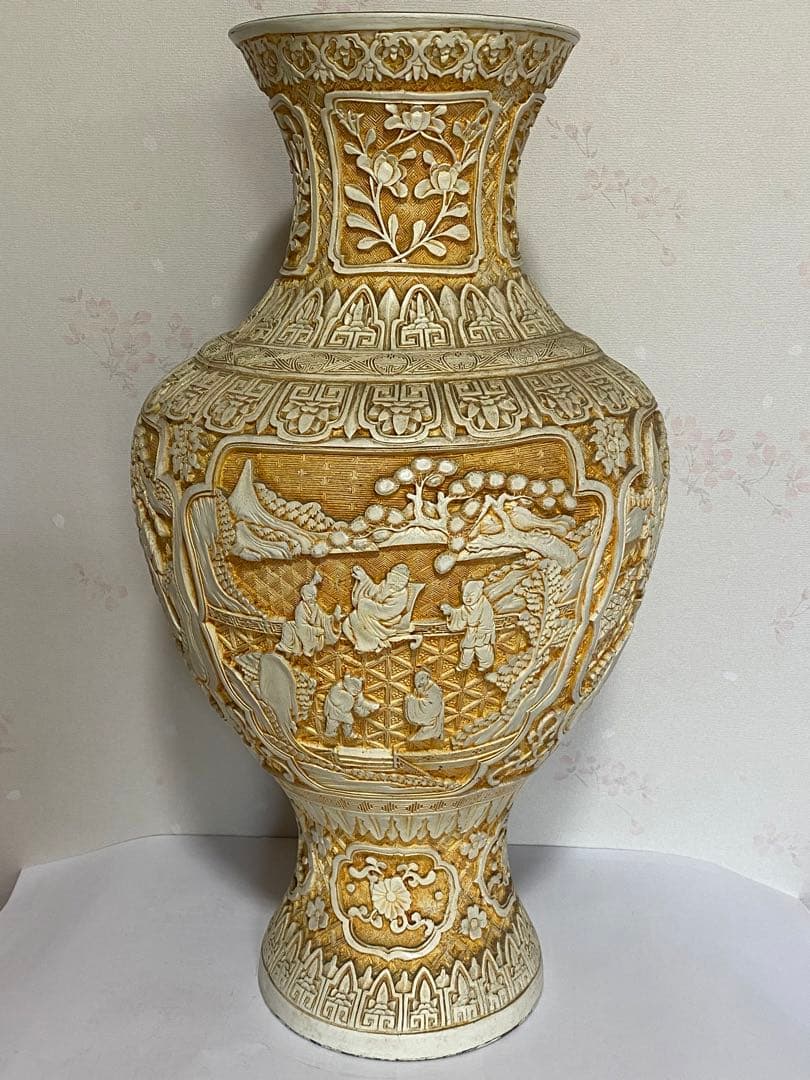 ♦ 中国美術伝統工芸品 楼閣山水 瓶 置物飾り美術品 ディスプレイ 骨董品