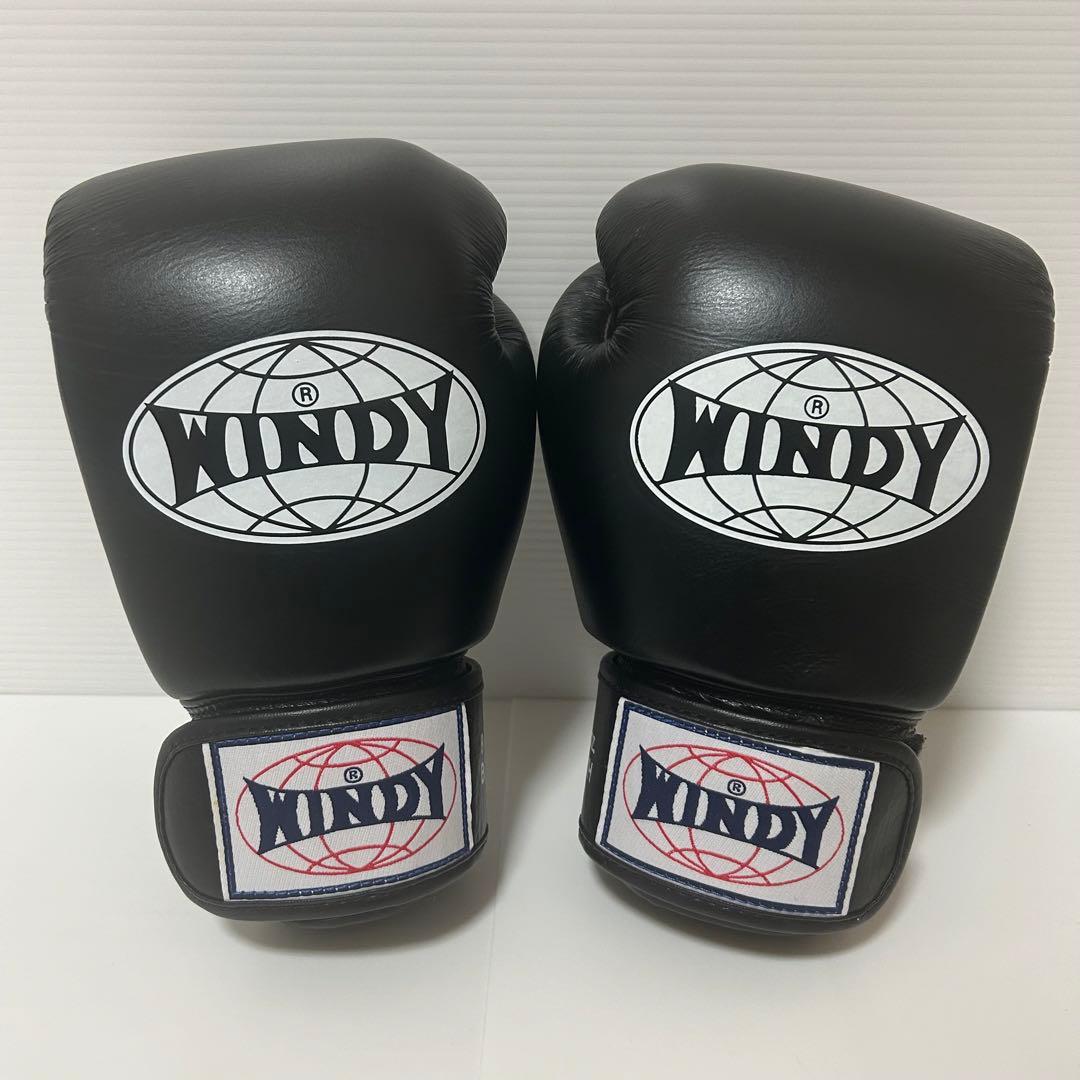 極美品【本革】 WINDY BGVH ボクシンググローブ 12oz 黒 テープ式 極美品【