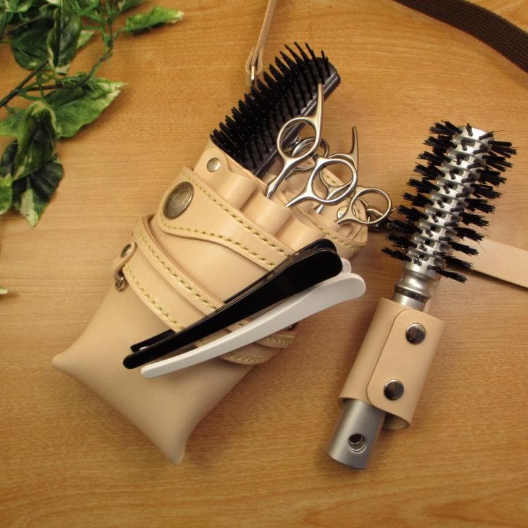 特別価格　ヌメ革ナチュラル　６丁　 ブラシケースセット　SCBC-325/NA1