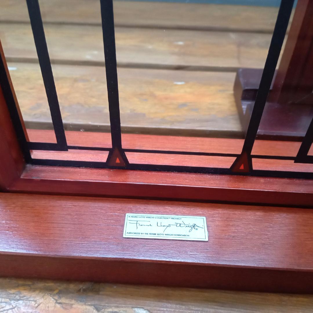 フランクロイドライト ステンドグラス木製枠2枚パレード＆ロビー邸