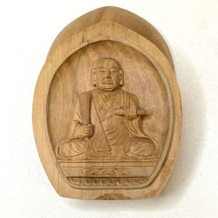 フォロー割・新品】 香合仏 日蓮上人 白檀 仏龕 懐中仏 日蓮 お守り