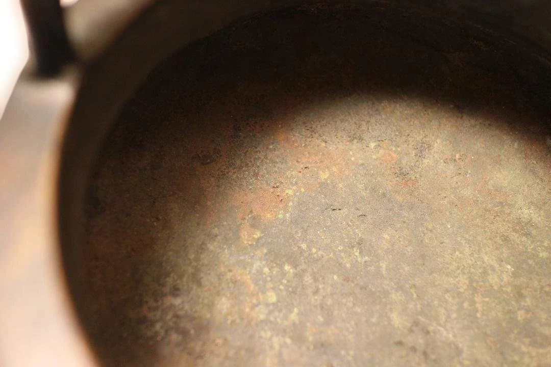 唐物　大明宣徳年製　銅製香炉 ドラゴン彫刻付き　時代保証