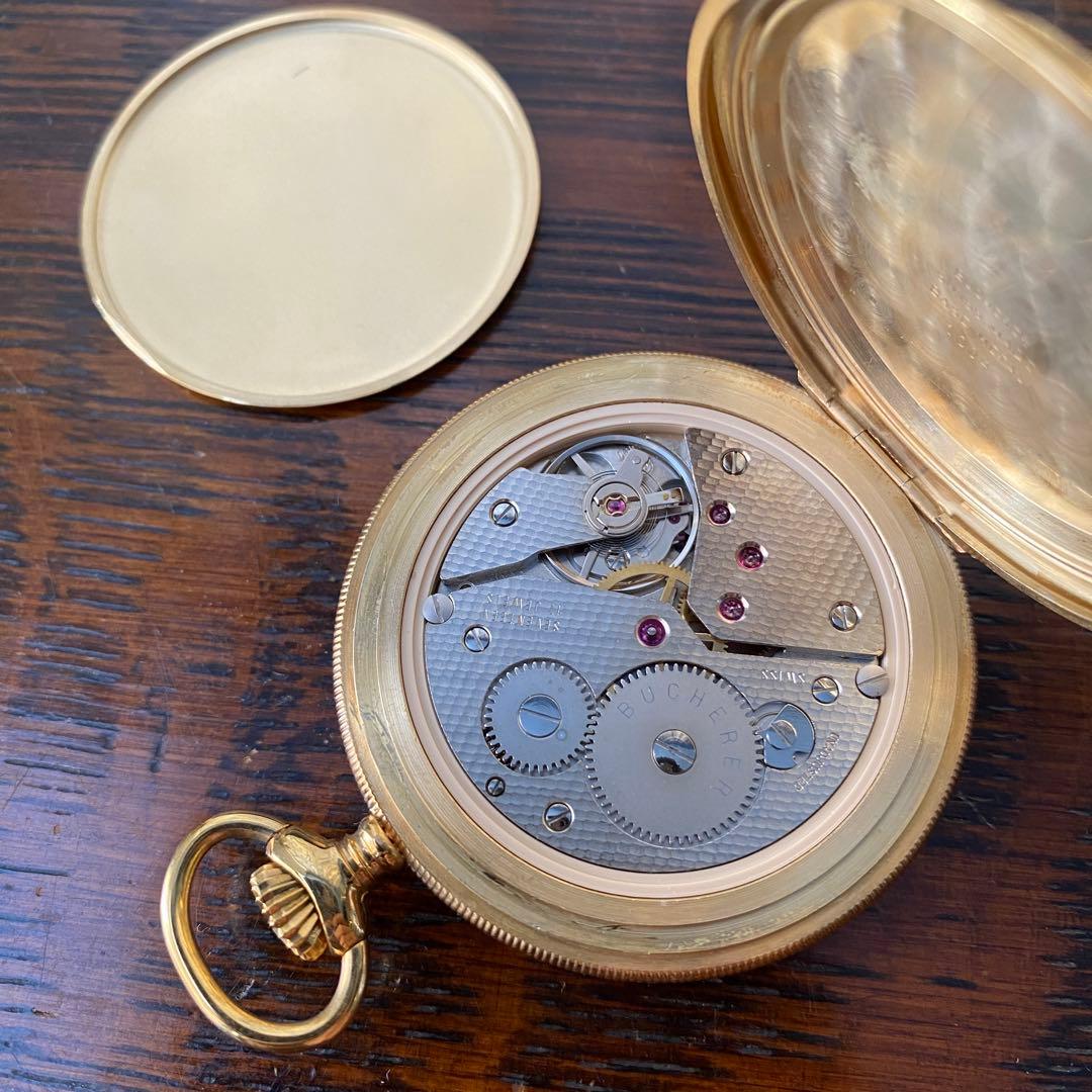 極美品 スイス製 Bucherer ユニタス6497 懐中時計 動作品