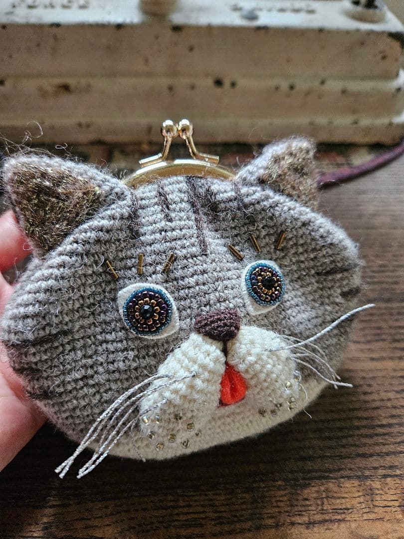 はなまめさま専用　TIMIDE がま口ポーチ　ネコ　エキゾチック　鼻ぺちゃ