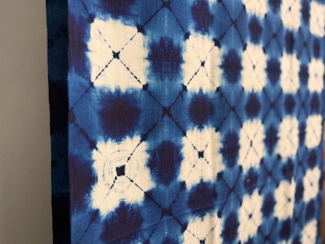 N24「片野絞り」民藝 染絞り職人 片野かほり 藍染絞り布 着物 帯 国
