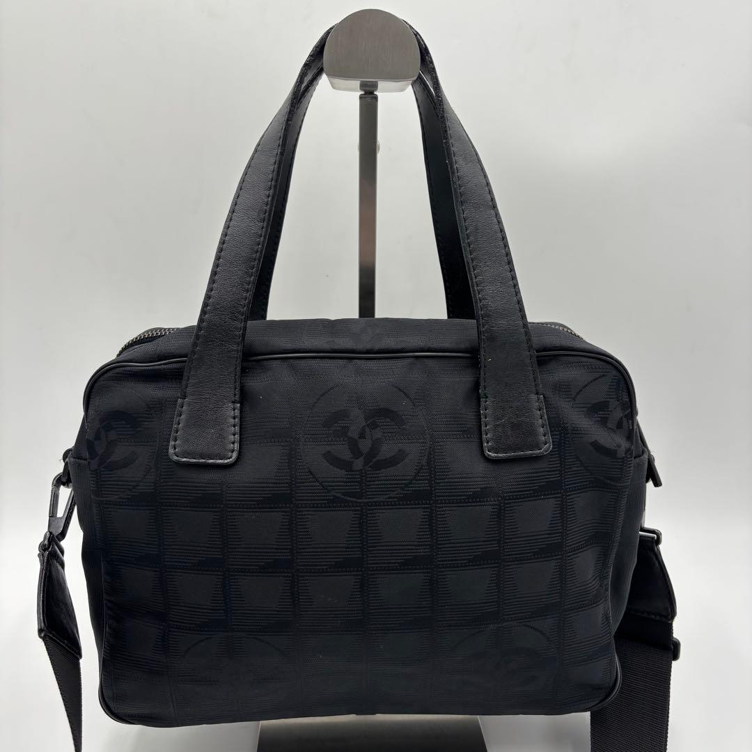 シャネル ニュートラベルライン 2way ショルダーバッグ ハンドバッグ 黒