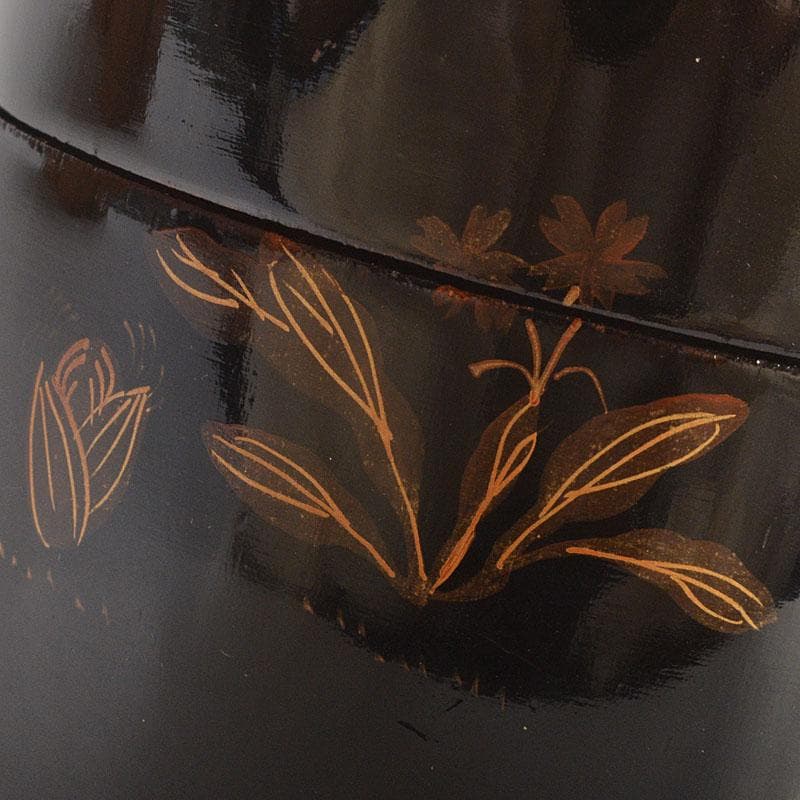 いさ　茶道具　秋草蒔絵　棗　時代箱付　V　6791