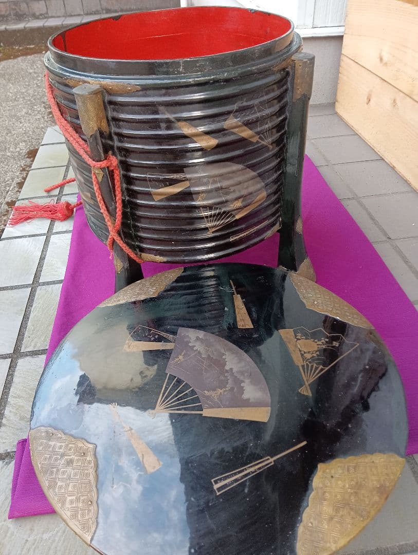 江戸時代中期〜後期幕末頃時代大名道具黒漆塗金蒔絵上級武家所用時代行器当時物