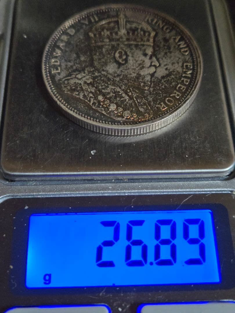1ドル 1904年 エドワード7世 銀貨 海峡 トーン イギリス古銭