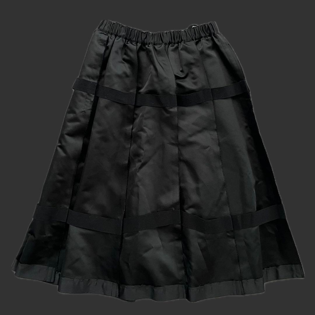 2020SSコムデギャルソン テープ プリーツ スカート S 黒ブラック