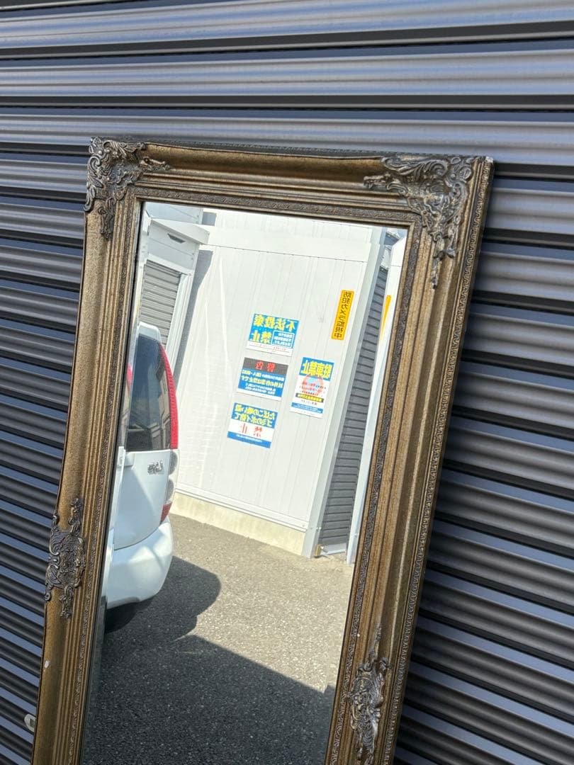 直接引取り限定】アンティーク調 スタンドミラー 姿見 壁掛け 鏡