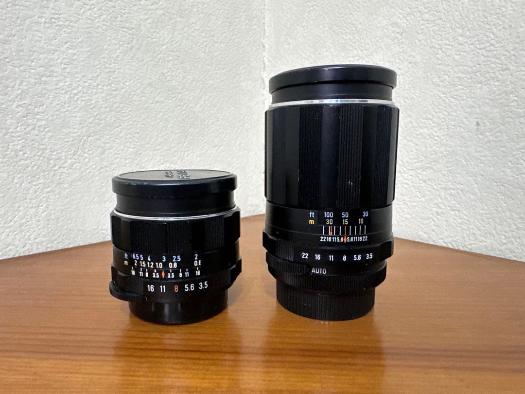 即撮影可能 フィルムカメラ Pentax SP レンズ3個付き レンズ(ズーム