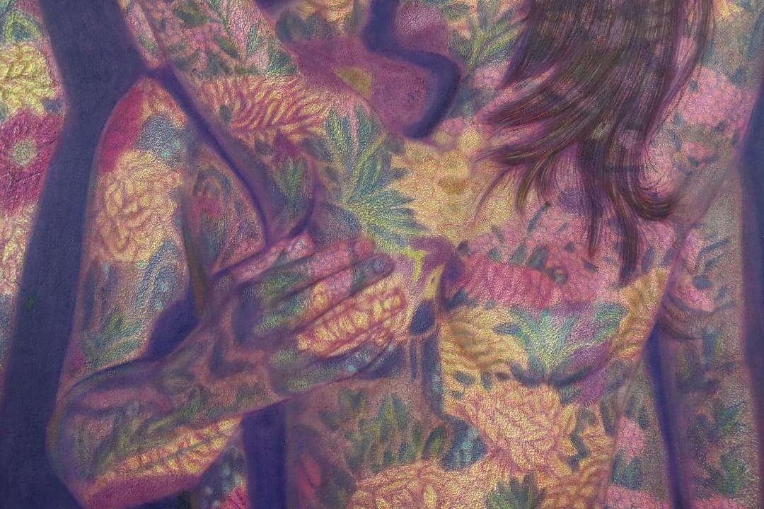 真作保証 稲垣孝二 「合体」 油彩30号 日動画廊取扱大作作品 タトウ箱付