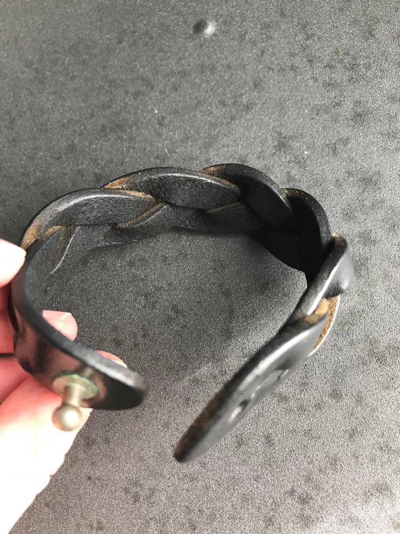 フ*コ様 マルジェラ 初期 本人期 レザー編み込みブレスレット