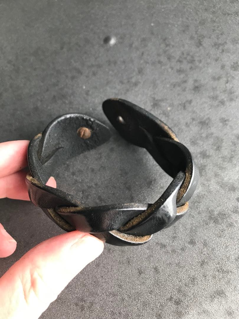 フ*コ様 マルジェラ 初期 本人期 レザー編み込みブレスレット