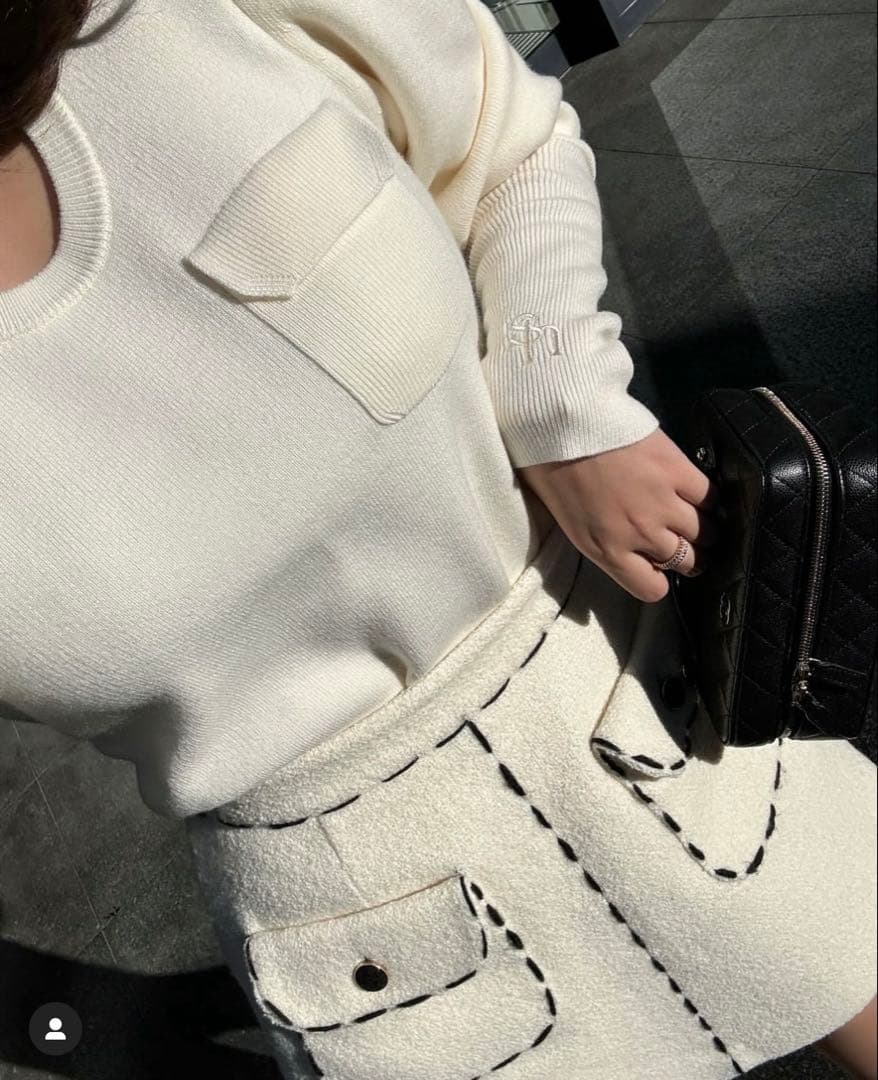 【新品タグ付き】sheller シェリエ　ステッチ　ツイード　キュロット