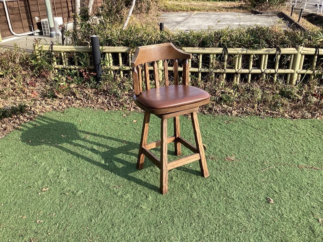 [さのちゃん] ビンテージ木製スツール カウンターチェア