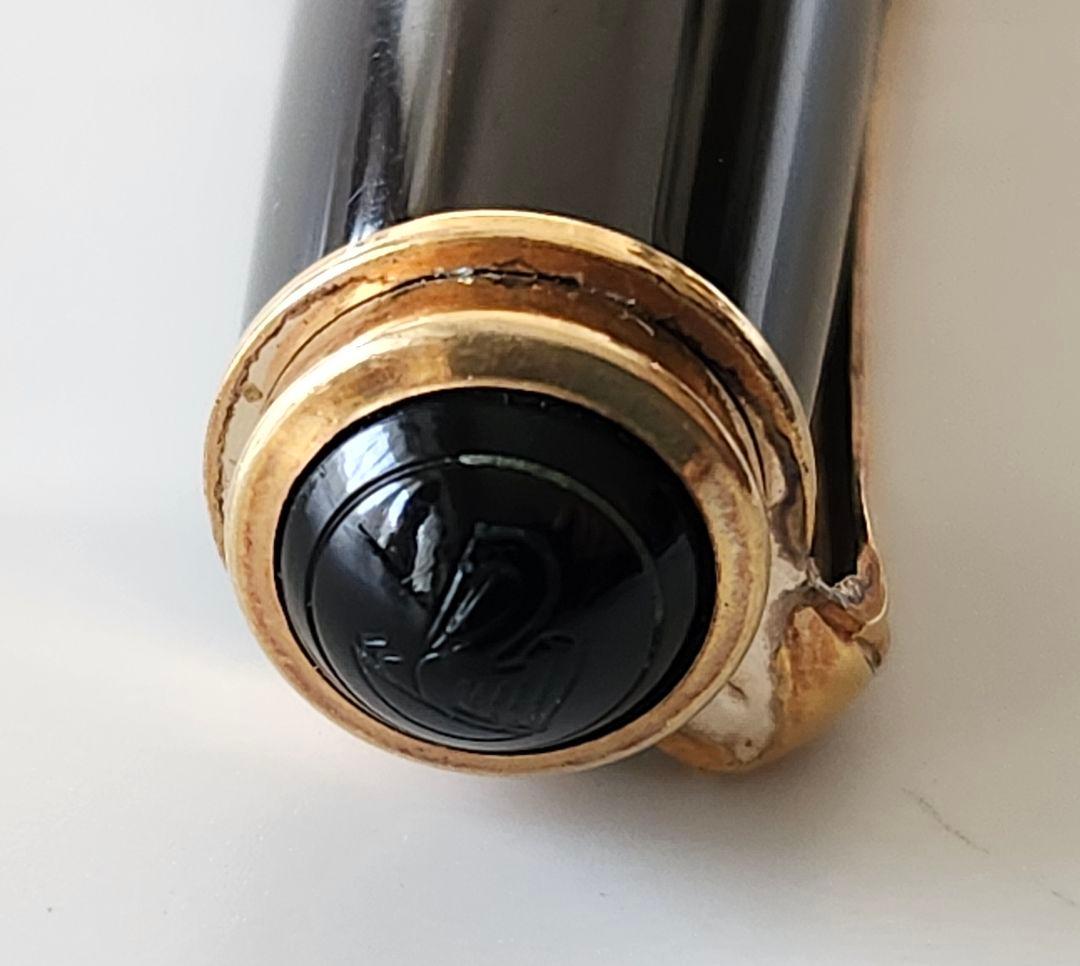 '50s'60sペリカン400NN ブラック/グリーンストライプ 万年筆 14金