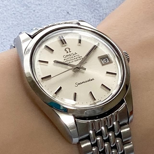 OH済 オメガ シーマスター クロノメーター 純正ライスブレス 8振動 自動巻き