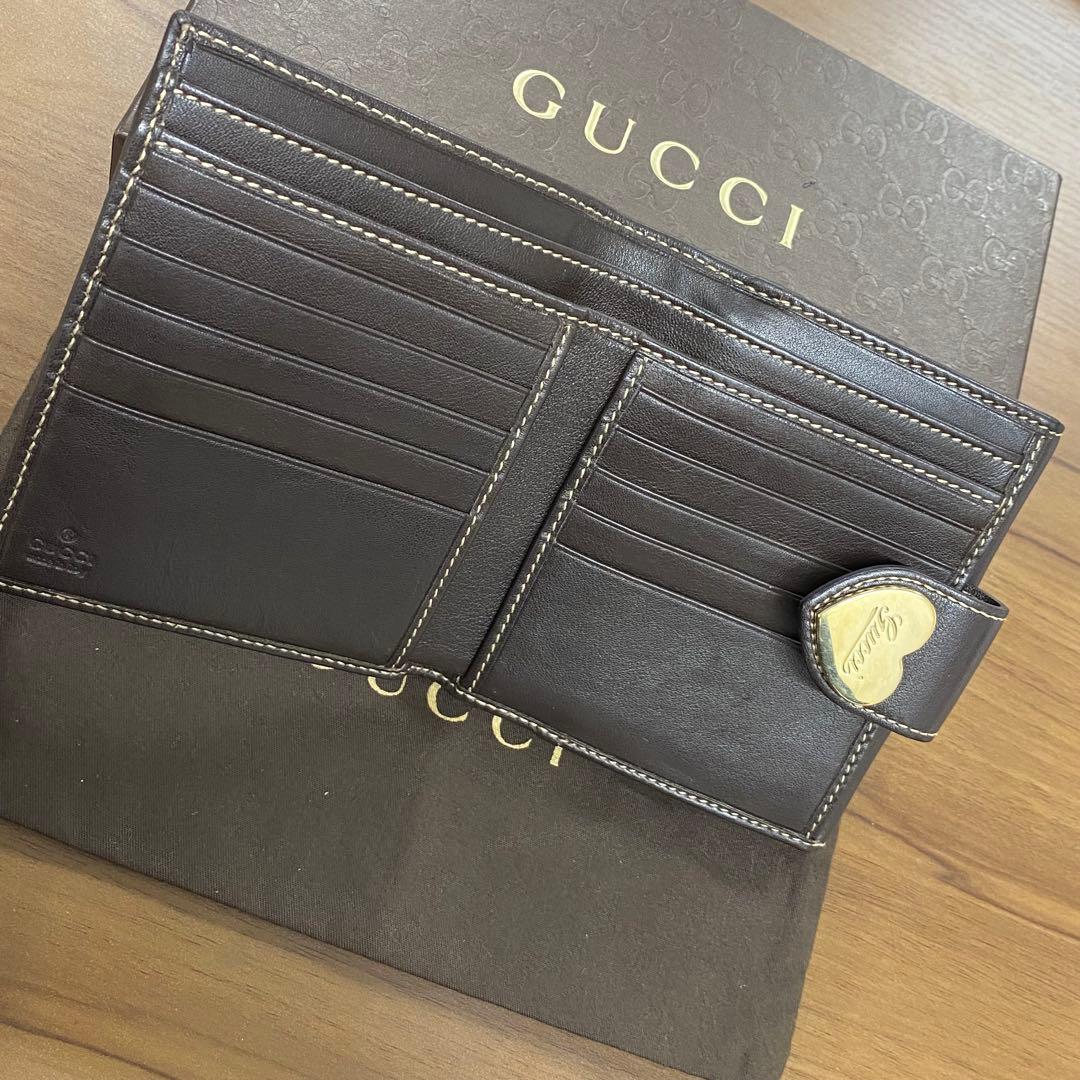 新品同様‼️グッチ GUCCI 財布 折り財布 GGキャンバス ハート金具