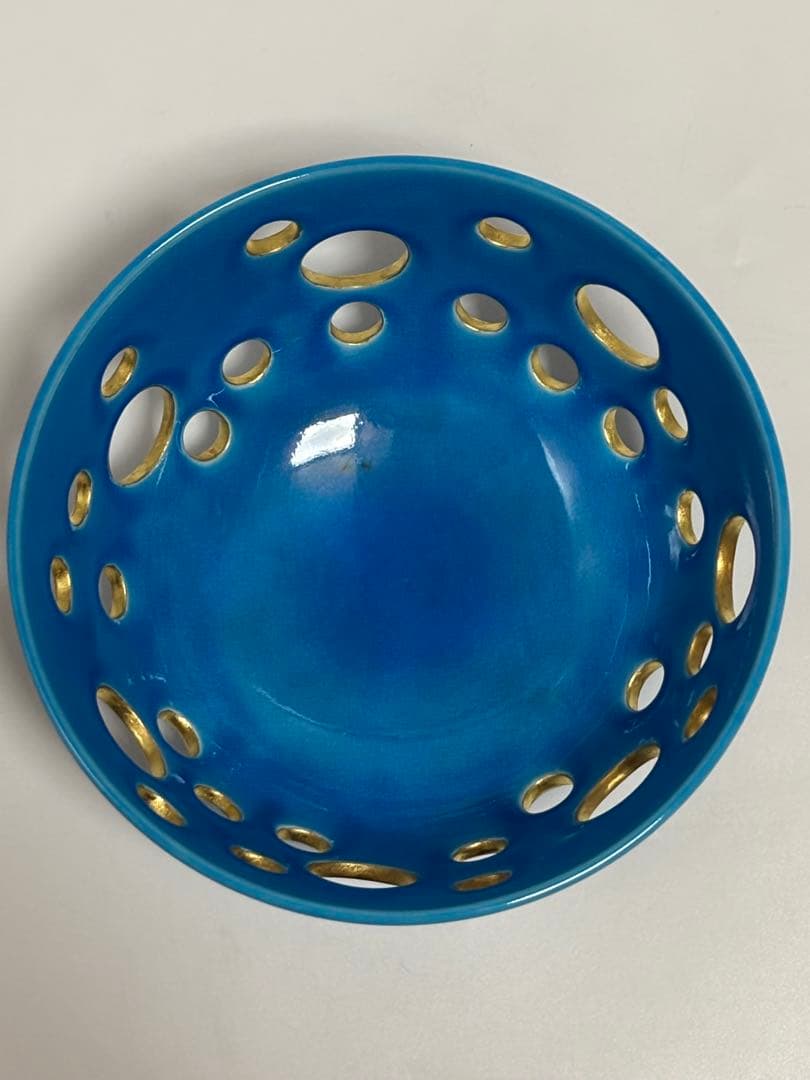 茶道具 中村翠嵐 浅黄交趾水玉透菓子器 菓子器 共箱 - メルカリ