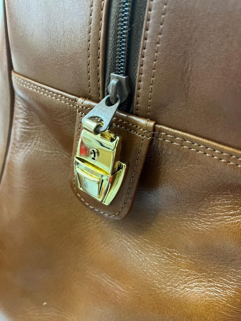 ☆美品☆MARUEM 本革 スクエア ボストンバッグ 旅行鞄 レトロ キャメル