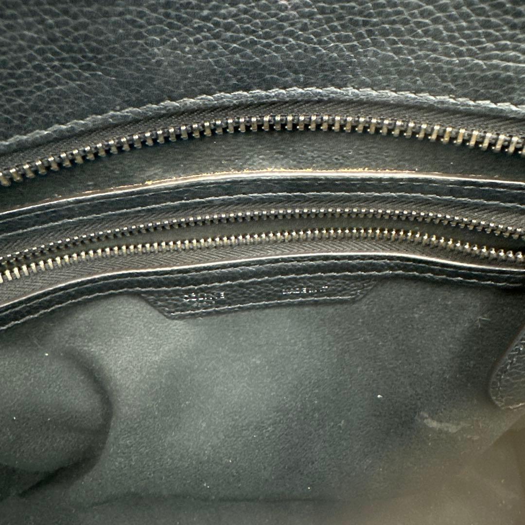 CELINE ラゲージ ミニ ブラック レザー ハンドバッグ 旧ロゴ 保存袋付き