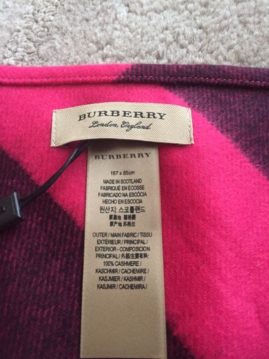 新品】バーバリー アウトレットセレクト チェック ピンク マフラー