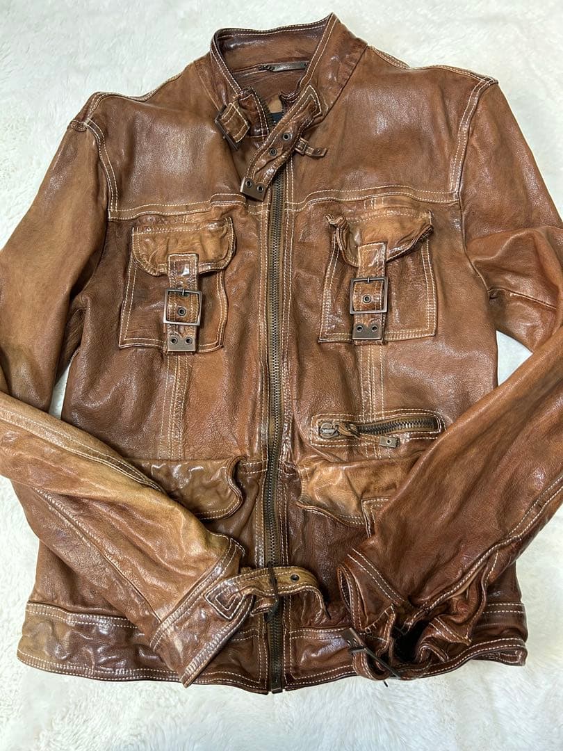 ドルチェ&ガッバーナ　レザージャケット DOLCE＆GABBANA】【イタリア製】【ドルガバ】ドルチェアンドガッバーナ