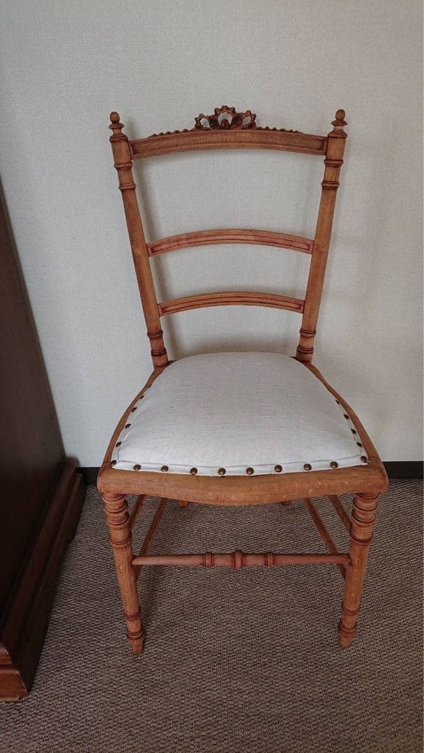 フランス　アンティークリボンチェア リボンモチーフが可愛いナポレオンチェア（椅子）高さ93.5cm フランス