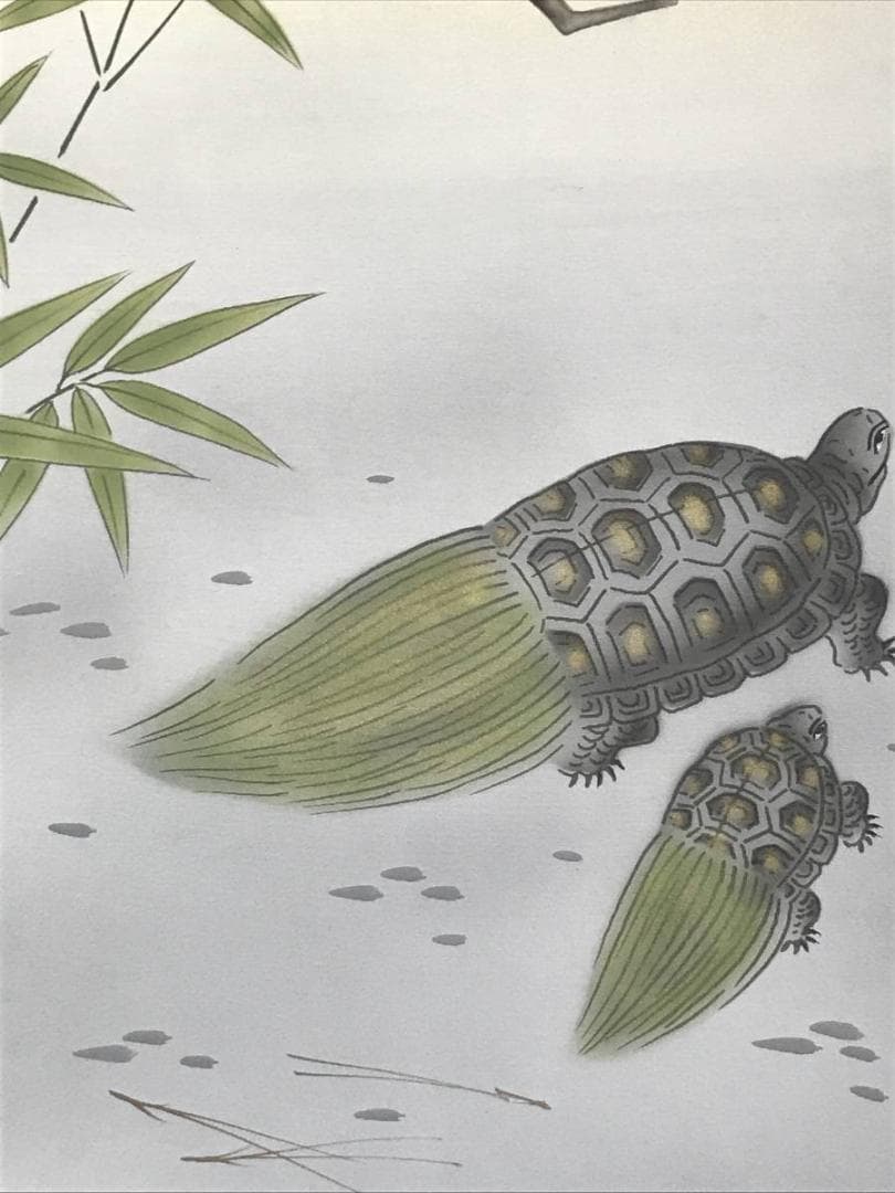 【真作】翠紅/松竹梅図/亀図/双幅/掛軸/名家伝来/AC-507