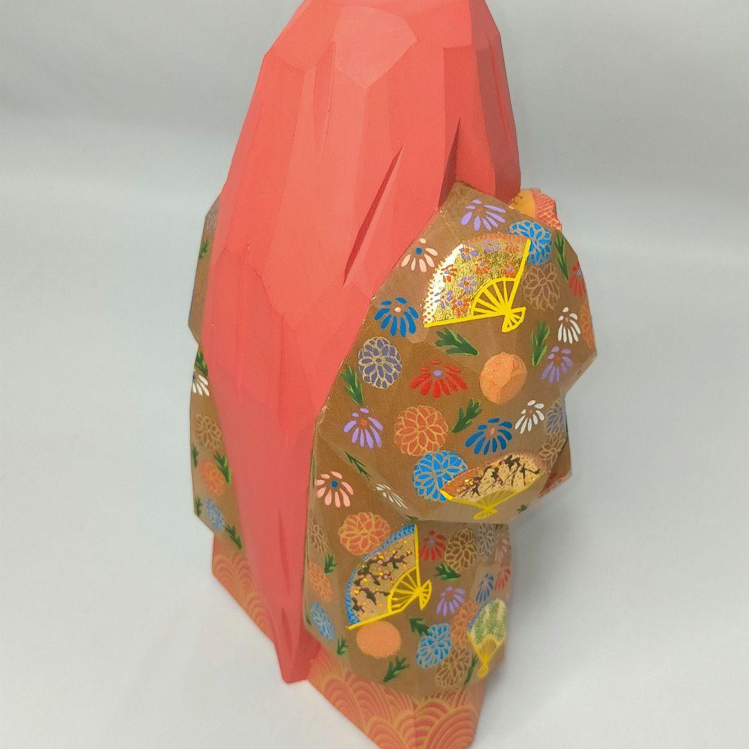 一刀彫 猩々 染川宗進 奈良人形 一刀彫 白鹿園 しおり 天然木 共箱