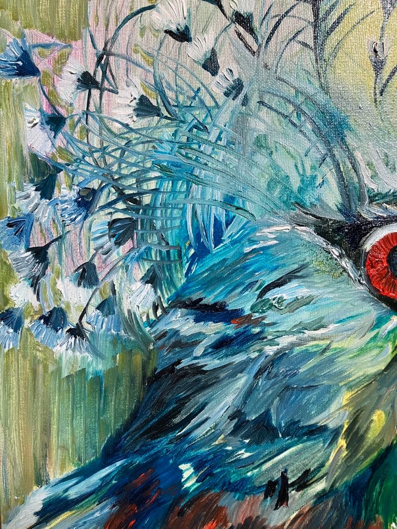 油彩画 オウギバト