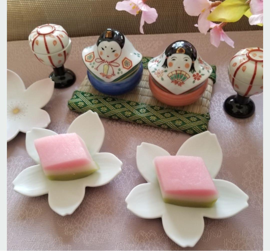 ちーばぁ～ご依頼品　有田焼　幸楽窯　おひな様珍味入れ　ぼんぼり　4点セット