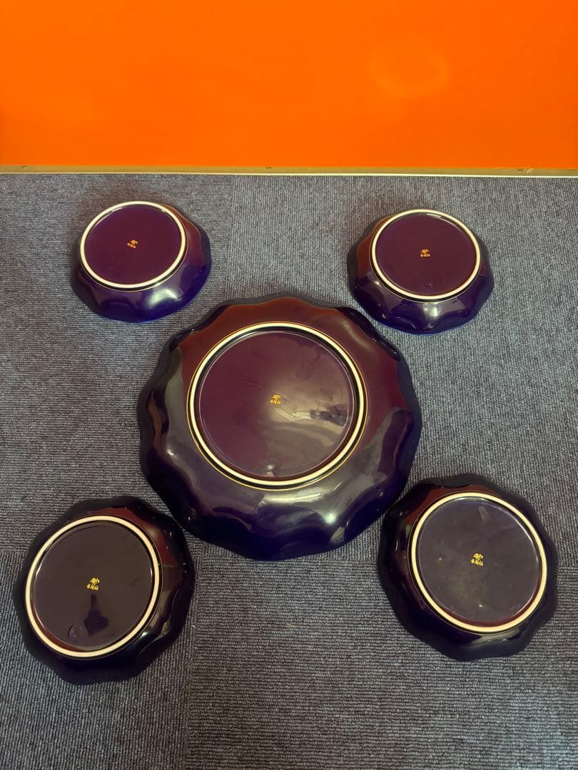 1773 香蘭社 胡蝶蘭 皿 5客 1大4小