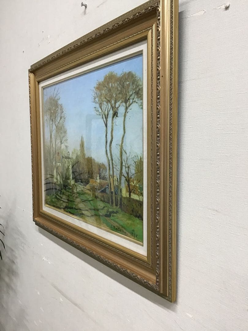 管44☆絵画☆カミーユ・ピサロ☆村の入り口☆複製画