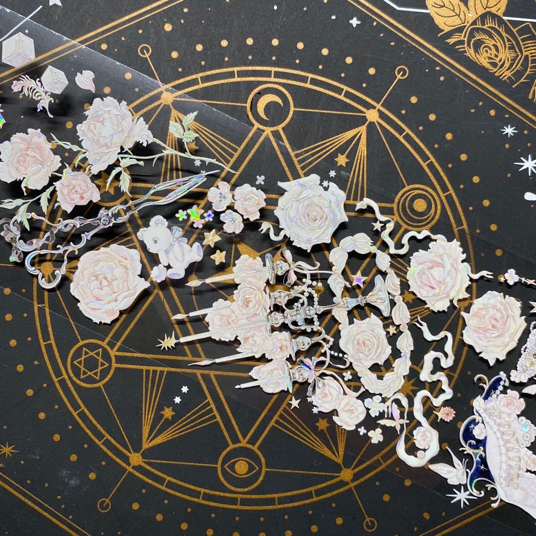 9259】海外 マステ 中古巻 貝殻光マスキングテープ お花 装飾系