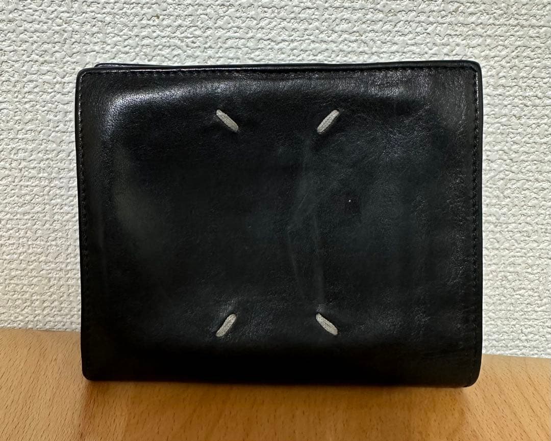 Maison Margiela ブラックレザー二つ折り財布