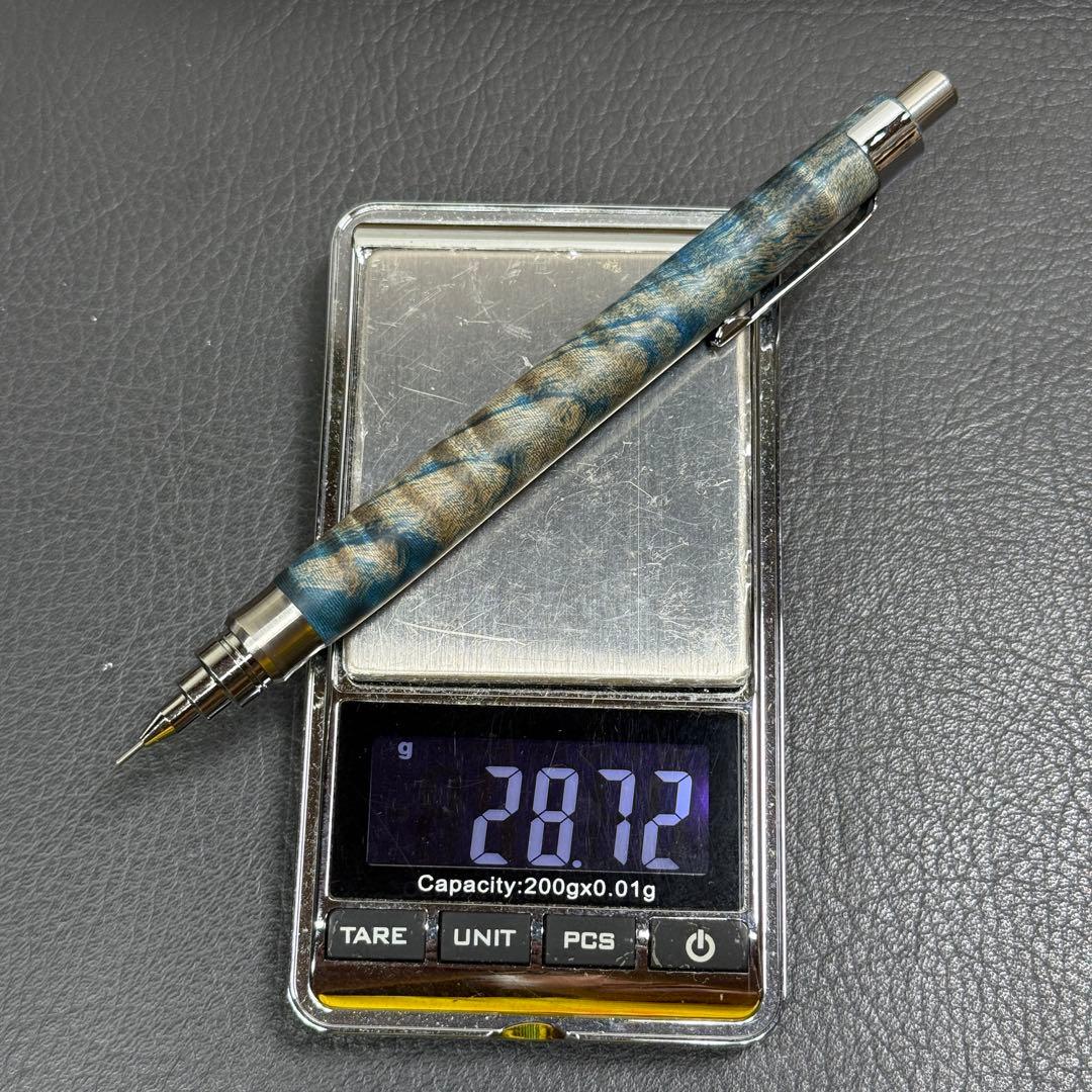 168栃トラ杢スタビ　木製シャーペン　最強低重心R② ステンレス