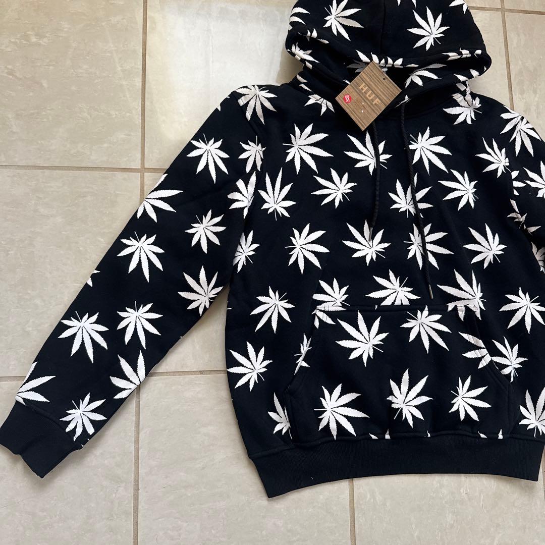 新品タグ付き HUF ハフパーカー長袖 LEAF PRINT HOODIE