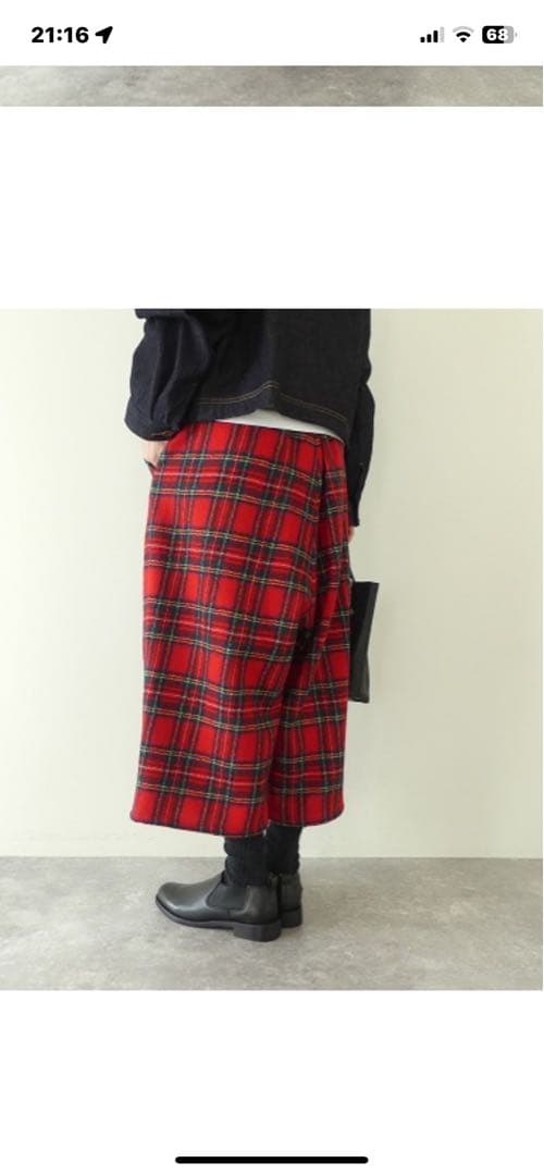 タータンチェック　サルエル