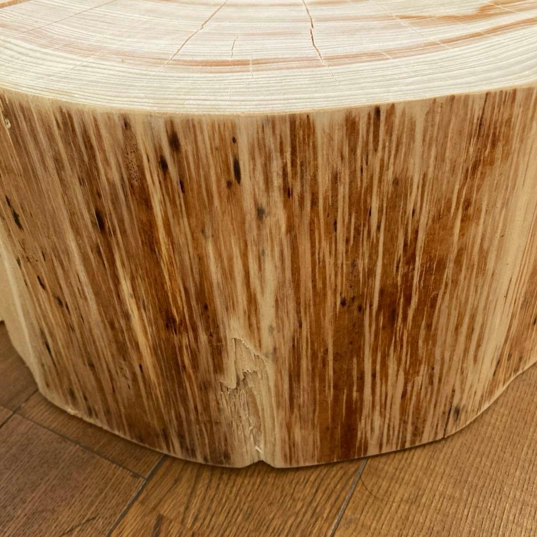 一枚板 切り株 ナチュラルウッド 特大46cm 樹齢約80年 ハンドメイドB